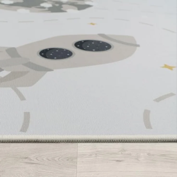TT Home Kinderteppich Tiere Weltkarte Autos, rutschfest, beige-braun-gelb, 160x220 cm, 100% Polyester, STANDARD 100 by OEKO-TEX – Bild 2
