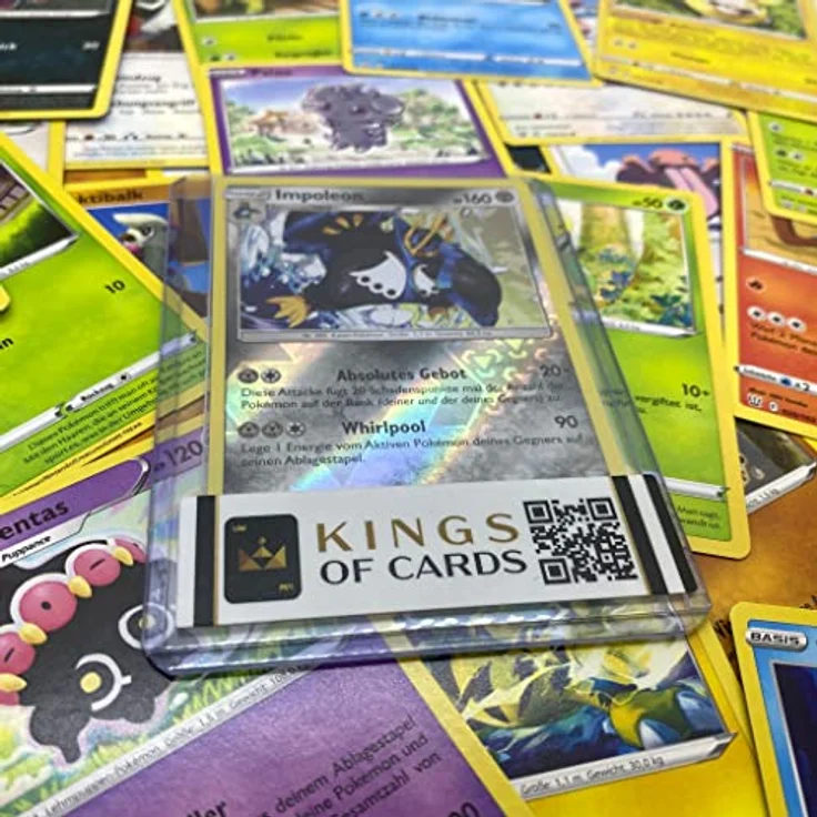 KingsofCards Pokemon Kartenpaket mit 50 Karten und einer Holokarte + Toploader Boosterfrisch Geschenkset Deutsch – Bild 2