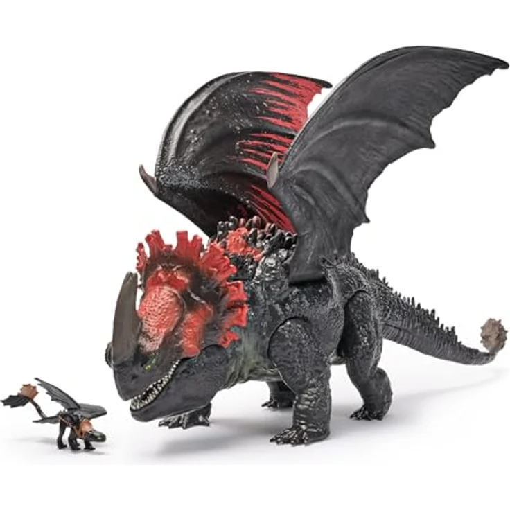 Dreamworks Dragons How to Train your Dragon, Actionfiguren-Set mit Roter Tod-Drachenfigur und Ohnezahn Mini-Drachenfigur, rot, Spielzeug für Kinder ab 4 Jahren – Bild 2