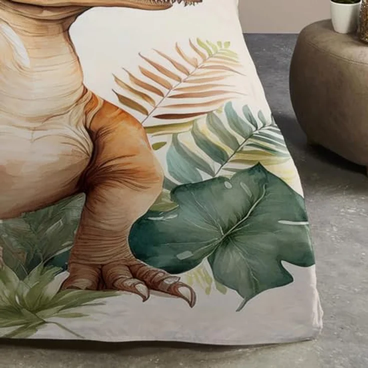 Traumschlaf Bettwäsche Dino Green, Renforcé-Qualität, hautsympathisch und temperaturausgleichend, ideal für ganzjährigen Einsatz – Bild 4