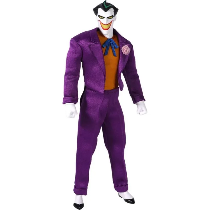 Mezco Toys Batman Die Animierte Serie: Der Joker Figur 1/12, detailreiche Sammelfigur mit Zubehör, 17 cm