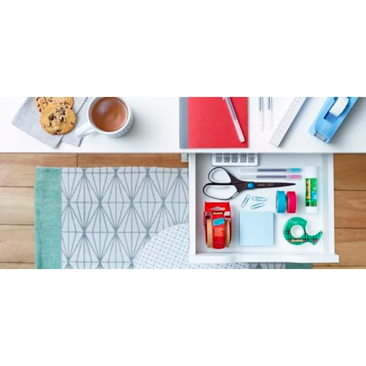 SCOTCH Papierschere Titanium, 20 cm, schwarz/weiß, asymmetrisch, titanbeschichtet, antihaftbeschichtet, langlebig – Bild 9