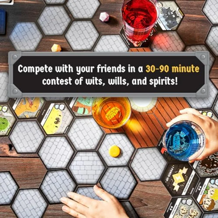 Magni Heroes of Barcadia, Brettspiel für 2 bis 6 Spieler, basierend auf Plättchen mit interaktivem Getränkekonzept – Bild 6