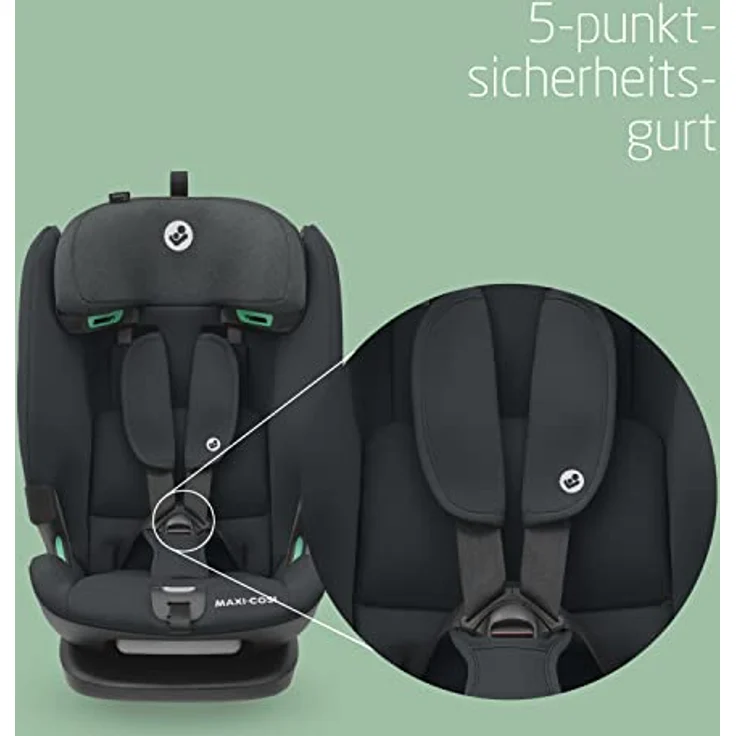 Maxi-Cosi Titan Plus i-Size, mitwachsender ISOFIX-Kindersitz, G-CELL-Seitenaufprallschutz, 4 Liegepositionen, weiche Schaumstoffpolster in Kopfstütze, 76-150 cm, 15 Monat-12 Jahre, Authentic Graphite – Bild 8