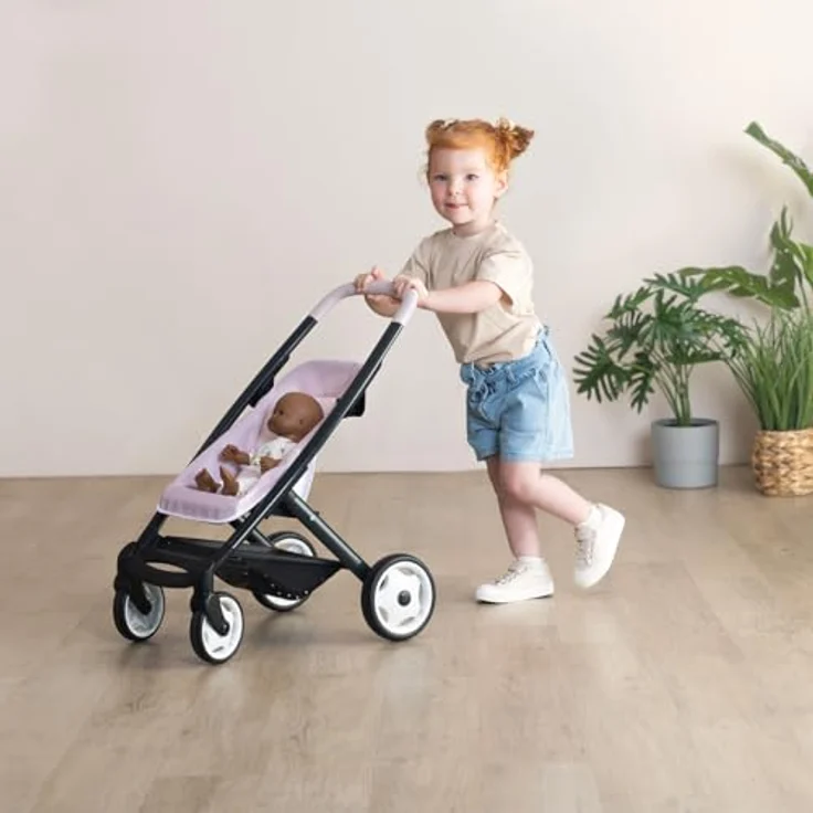 Smoby - Maxi-Cosi 3-in-1 Puppenwagen, Buggy und Tragekorb für Puppen bis 42 cm, stabile Bauweise mit drehbaren Vorderrädern, Stauraumkorb, ab 3 Jahren, hergestellt in Spanien – Bild 5