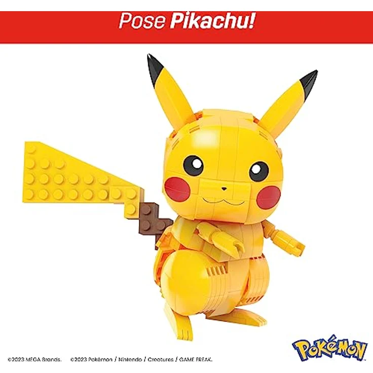 Mega Mattel HPF94 Pokémon - Bausatz, Kanton Region Trio - Pikachu, Glumanda, Mauzi - 529-teilig, Pikachu, Glumanda, Mauzi, 10,2 cm groß, bewegliche Gliedmaßen, offizielles Lizenzprodukt – Bild 4