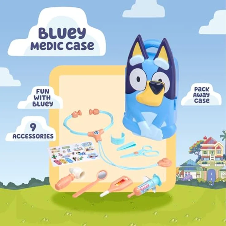 HTI Bluey's Medizin-Koffer | Inklusive 10+ Zubehör mit Tragetasche | Rollenspiel Lernspielzeug | ab 3 Jahren, blau – Bild 5