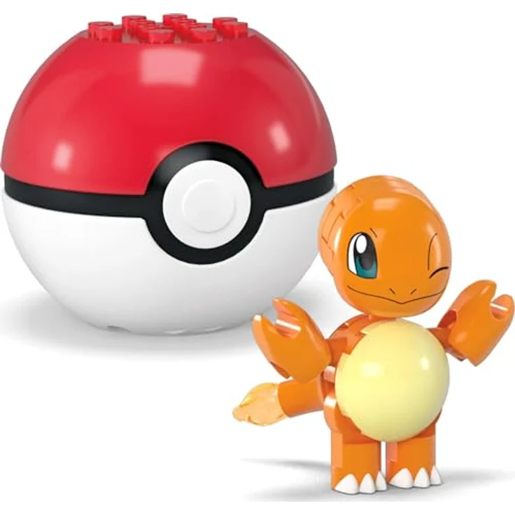 Mega Brands MEGA Pokémon Actionfigur Bauspielzeug-Set, Pokéball 2er-Pack, Glumanda und Evoli mit 40 Teilen, für Kinder, JCR81 – Bild 5