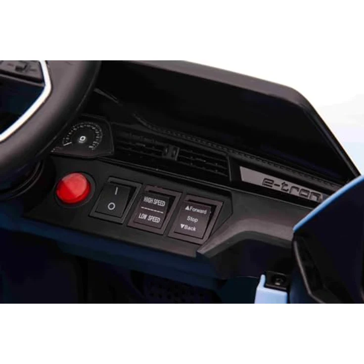 Beneo Motors Elektrisches Kinderauto Audi E-tron Sportback 12V, blau, mit breitem Einzelsitz, Dreipunkt-Sicherheitsgurt, 2,4 GHz Fernbedienung, USB/AUX-Eingang, Federung und LED-Beleuchtung – Bild 3