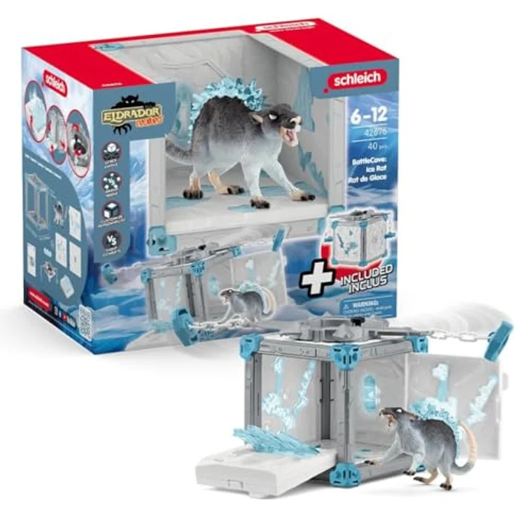 Schleich BattleCave Eisratte (42676) ELDRADOR, kreative Spielfigur mit drehender Eisschleuder, ca. 15 cm – Bild 1
