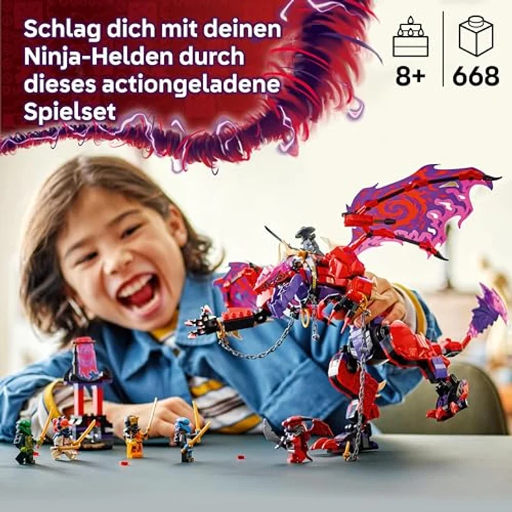 LEGO NINJAGO Chaosdrache Donnerzahn - Spielzeug mit 6 Ninja Minifiguren - Fantasievolles Rollenspiel Bauset für Kinder ab 8 Jahren - TV-Serie Aufstieg der Drachen 71832 – Bild 3