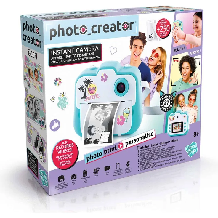 Canal Toys Studio Creator CLK 004, Sofortbildkamera mit 12 MP, 4 GB Speicher, Dual-Linse und integriertem Drucker auf Thermopapier