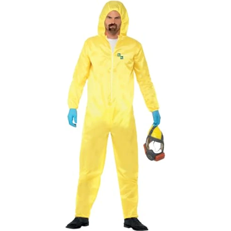 Smiffys Bad Kostüm (XL), Breaking Bad Overall mit Maske, Spitzbart und Handschuhen – Bild 1