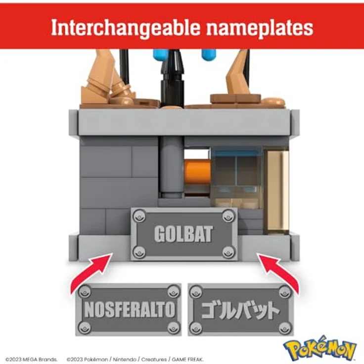 MEGA WONDER POKEMON MEGA Pokémon Mini Motion-Golbat - 313-teiliges Klemmbausteine-Set mit verstecktem Knopf, 13 cm groß, Flügelschlag Funktion, HTH72 – Bild 4