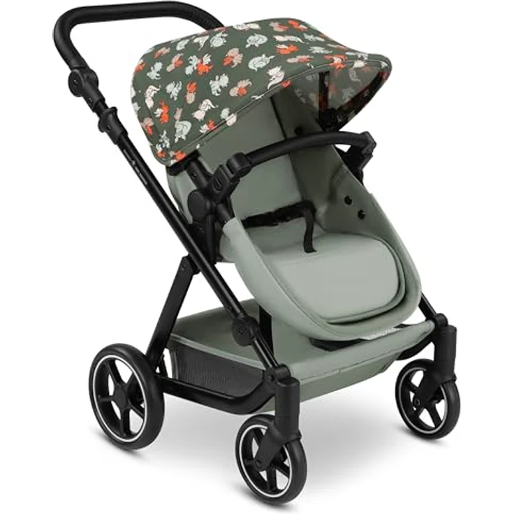 ABC Design Migno Puppenwagen, Kinderwagen für Puppen bis 53 cm, schwenkbare Vorderräder, höhenverstellbar, inkl. Babywanne und Sportsitz – Bild 4