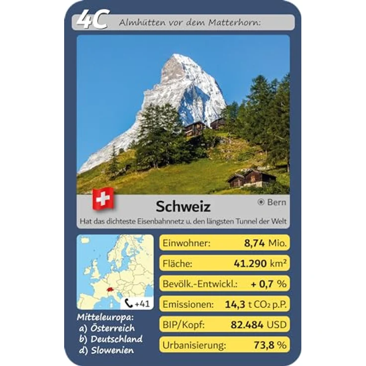 Wendels Kartenspiele Trumpf Quartett Europa, Kartenspiel mit 32 Ländern, Lernspiel für die ganze Familie, aktuelle Infos (Stand Juni 2025) – Bild 4