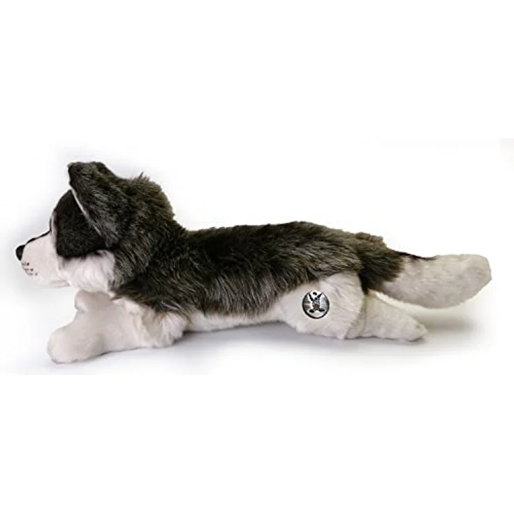Kuscheltiere.biz Wolf Plüschtier Kuscheltier liegend MARUK, realistisches grau melliertes Plüschfell, Markenqualität SUKI, Gesamt-Länge ca. 34 cm – Bild 5