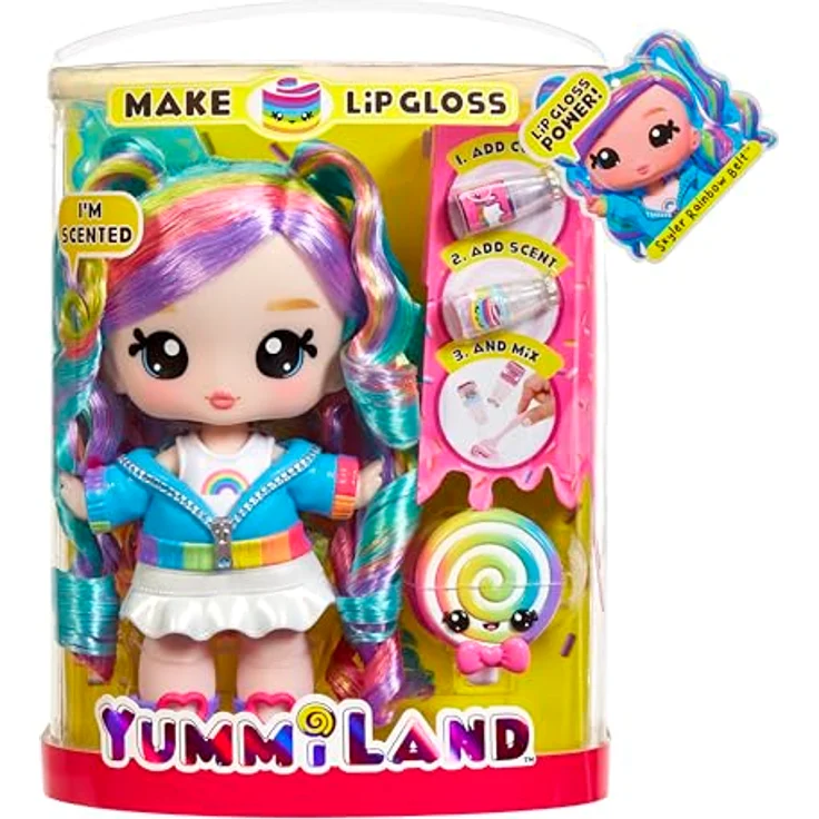 OTTO Anziehpuppe Yummiland Large Doll + Lip Gloss Pet- Rainbow (Skyler Rainbow Belt), duftend – Bild 2