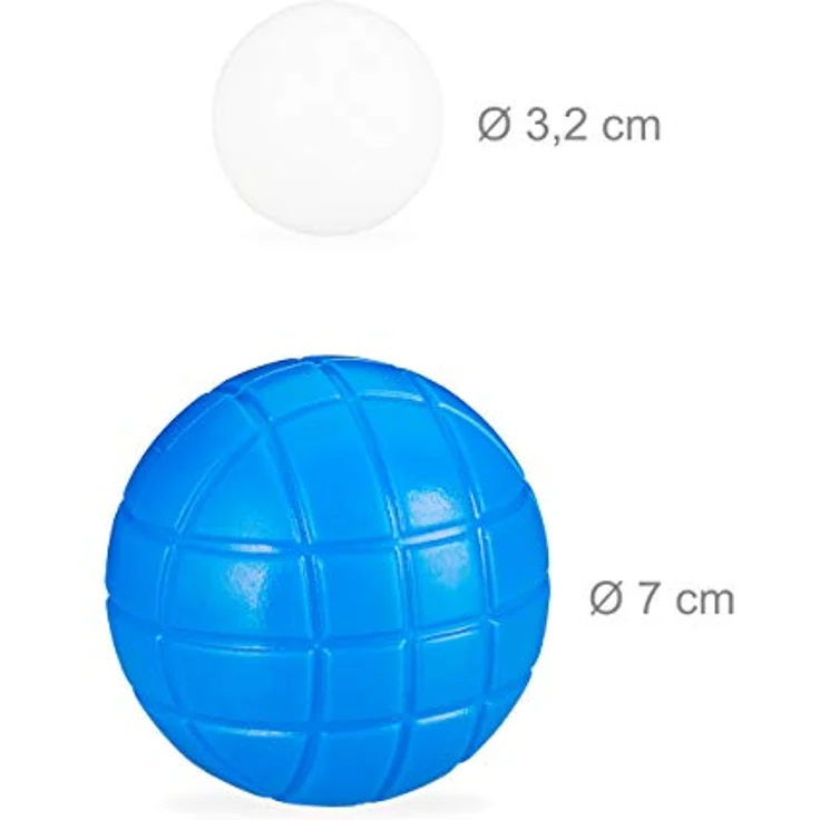 Relaxdays Unisex Jugend Spiel, Farben, Kunststoff, & Tragekorb, Relaxdays Boccia Spiel 6 Petanque Kugeln in 3 Farben Kunststoff mit Zielkugel Tragekorb Boule, Bunt, H x B T ca. 19 22 7 cm EU – Bild 5