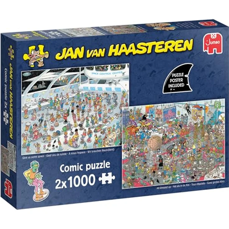 Jan van Haasteren Gib Uns den Raum & Wie im Film, 2x1000 Teile Puzzle für Erwachsene, umweltfreundlich, 68 x 49 cm – Bild 2