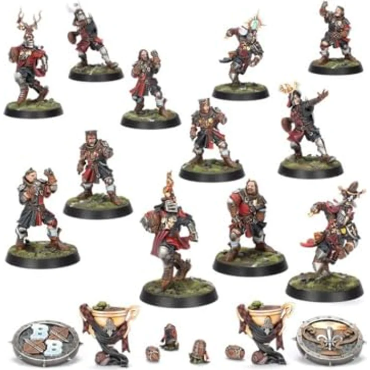 Games Workshop Blutschale: Bretonisches Team - Die Brionne Barons, 12 Kunststoff-Miniaturen mit detailreicher Rüstung und Helmwappen – Bild 2