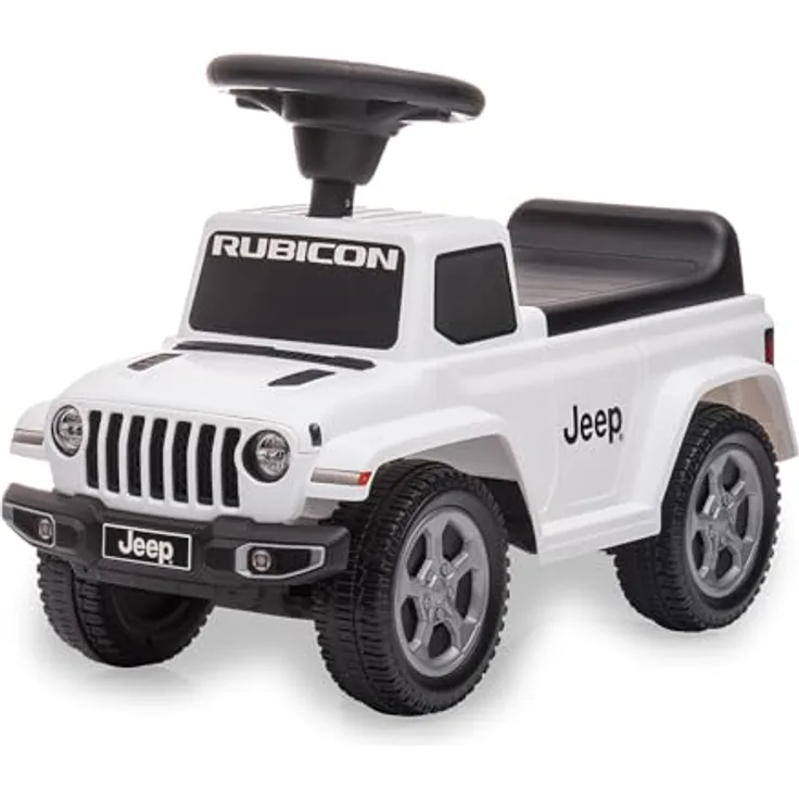 Weiss Rutscher Jeep Gladiator, Kinderfahrzeug mit Kipp-Schutz und Geräuschfunktion, weiss
