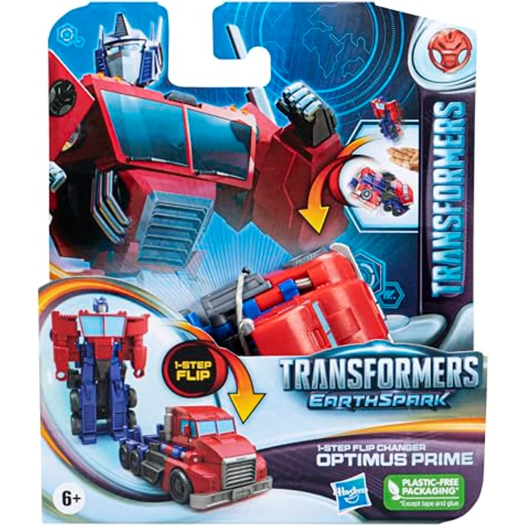 Hasbro Transformers EarthSpark Optimus Prime 1-Step Flip Changer, verwandelbare Actionfigur in einen Truck, 10 cm, mehrfarbig – Bild 4