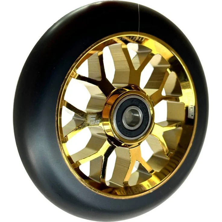 Fantic26 Stuntscooter Fantic26 Spy7 Stunt-Scooter Rolle 110mm Abec11 Gold/Pu Schwarz, Aluminium 6061-T6, ABEC-11 Kugellager, 88A PU-Härte – Bild 1