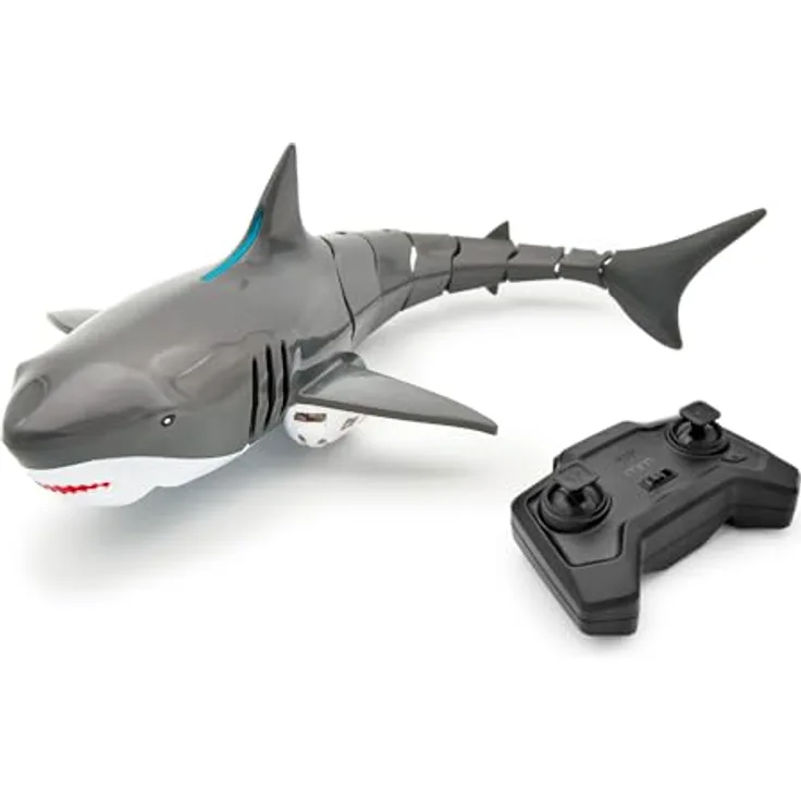 MikaMax RC Hai, Ferngesteuertes Haifisch-Spielzeug mit 36,5 cm, 30M Reichweite, 2-Rad-Antrieb, 2.4GHz, Wasserspielzeug für Kinder und Erwachsene