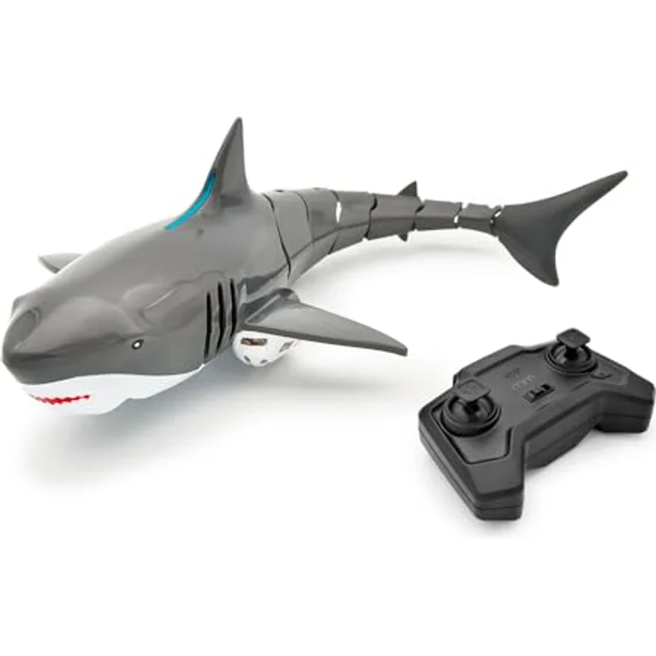 MikaMax RC Hai, Ferngesteuertes Haifisch-Spielzeug mit 36,5 cm, 30M Reichweite, 2-Rad-Antrieb, 2.4GHz, Wasserspielzeug für Kinder und Erwachsene – Bild 1