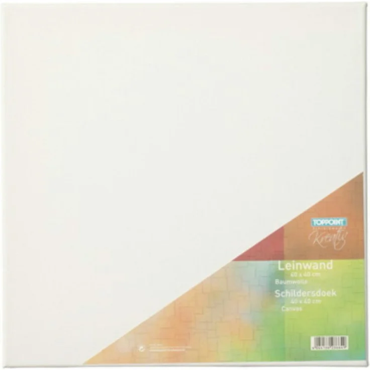 Stylex Schreibwaren Leinwand bespannter Keilrahmen 40x40cm, grundierte Leinwand, rückseitig geheftet