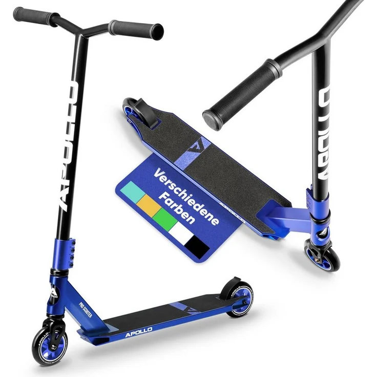 Apollo Stuntscooter Stunt Scooter - Star Pro - Trick Scooter für Kinder und Teenies, Profi Stuntscooter mit ABEC9 Kugellagern und 100mm Alu Core Wheels - Schwarz