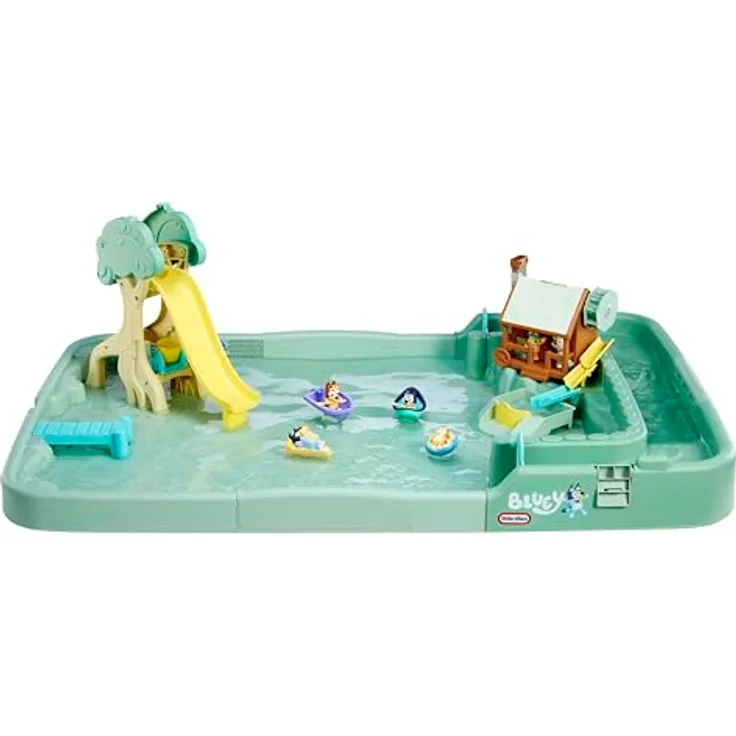 Blueys Bluey Figur Am Teich Des Wildniscamps, interaktives Spielset mit Wasserpool, Grün, One Size
