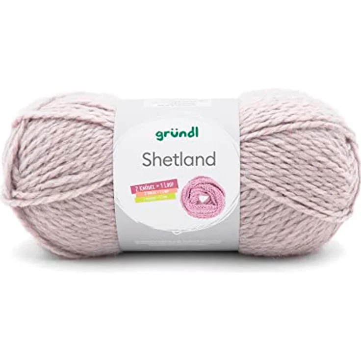Gründl Shetland Wolle (weiches Strickgarn aus 80% Polyacryl und 20% Wolle, 100 g / 170 m, Nadelstärke: 7-8, 1 x 100 g), Mocca Melange – Bild 1