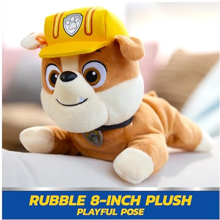 GUND PAW Patrol Rubble Plush, Offizielles 20 cm Kuscheltier mit Sensorik, Gewicht und weichem Material – Bild 3