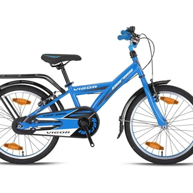 Rezzak Kinderfahrrad 20 Zoll Jungenrad Rücktrittbremse Schutzblech, Schwarz und Blau – Bild 5