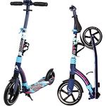 Apollo 230mm Giant XXL Wheel City-Scooter - Hurricane | Roller Erwachsene mit Federung | Cityroller für Erwachsene klappbar und höhenverstellbar | Tretroller Erwachsene | Cityroller Kinder ab 7 Jahre, schwarz