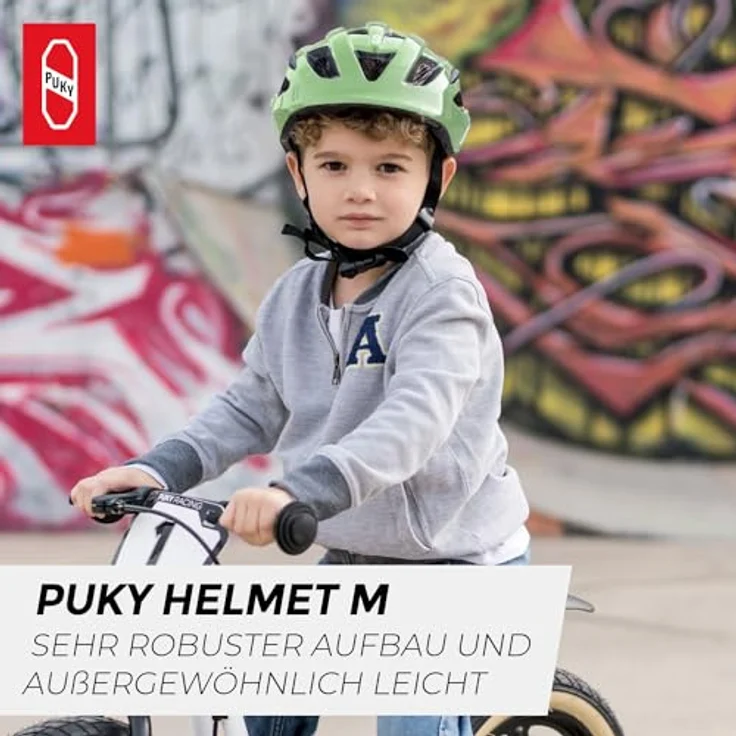 PUKY Helmet S Grün | Kinder Fahrradhelm 48-55 cm | Leichtgewicht 220g | Maximaler Schutz & Belüftung | 360° Sichtbarkeit durch Licht-Modul | Ideal für Sicherheit und Komfort auf dem Fahrrad – Bild 5