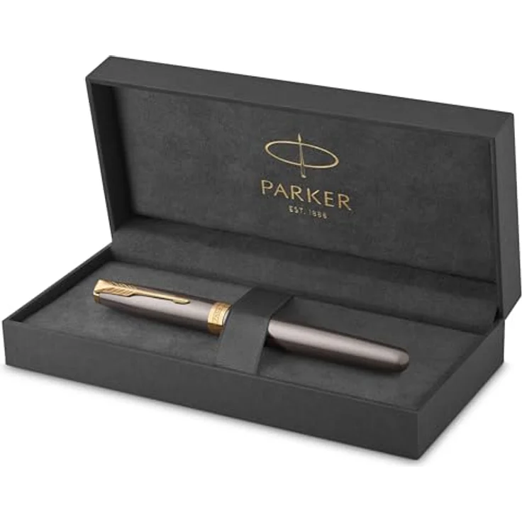 Parker Pen SONNET Füllfederhalter mit grauem Lack und goldener PVD-Beschichtung, luxuriöses Design – Bild 2