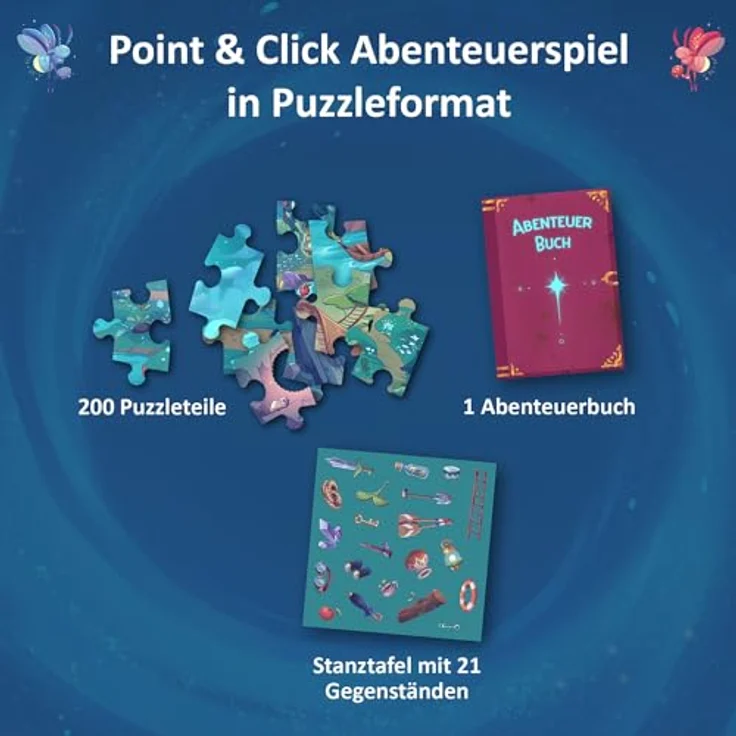 Kosmos 683597 Adventure Puzzle Das Licht im Zauberwald, 200 Teile, interaktives Abenteuerpuzzle für Kinder, Ausgezeichnet mit dem Toy Award 2024 – Bild 3