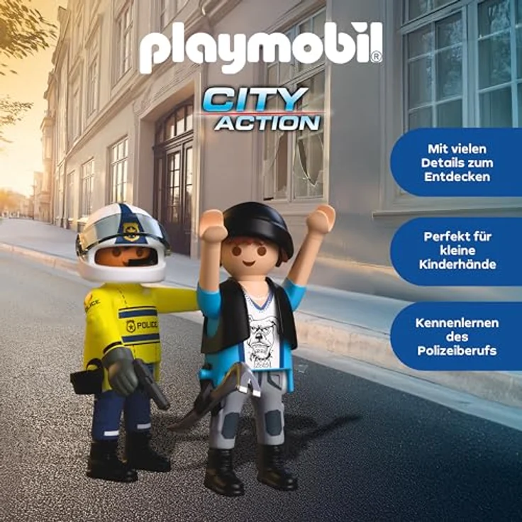 Playmobil® 72079 Verfolgungsjagd mit Motorrad, Spielset mit Dieb und Brecheisen, geeignet für Kinder ab 3 Jahren – Bild 3