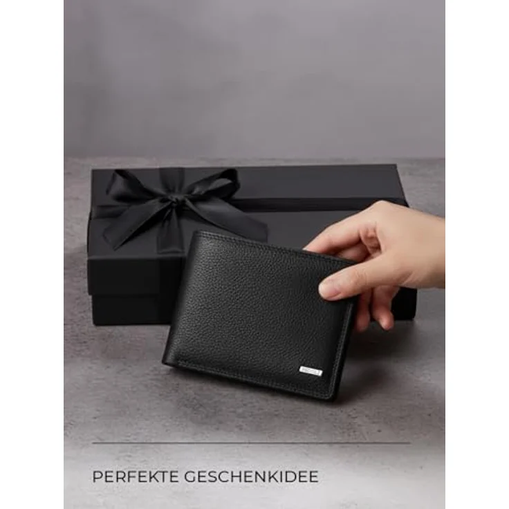 Redolz Leather Essentials Geldbörse RFID Leder 12 cm ausklappbar black – Bild 8