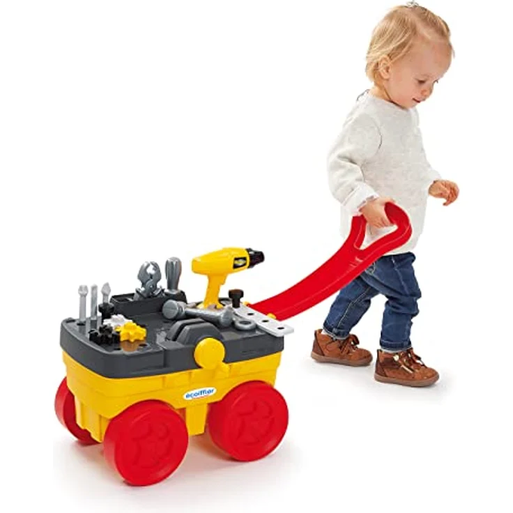Ecoiffier Jouets 2419 Mechanischer Wagen, Multicolor mit 19 Werkzeugteilen und Spielunterlage – Bild 3