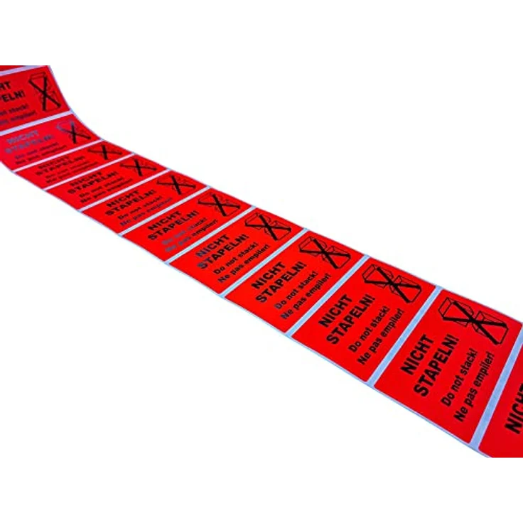 varivendo 50 Aufkleber Etiketten "Nicht stapeln", rote Versandaufkleber, Größe 10 x 5 cm – Bild 3