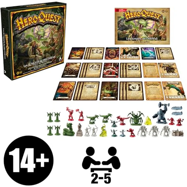 Hasbro HeroQuest: Die Dschungel von Delthrak, Brettspiel-Erweiterung für 2-5 Spieler, ab 14 Jahren, 16 Quests und 29 detailreiche Figuren – Bild 2