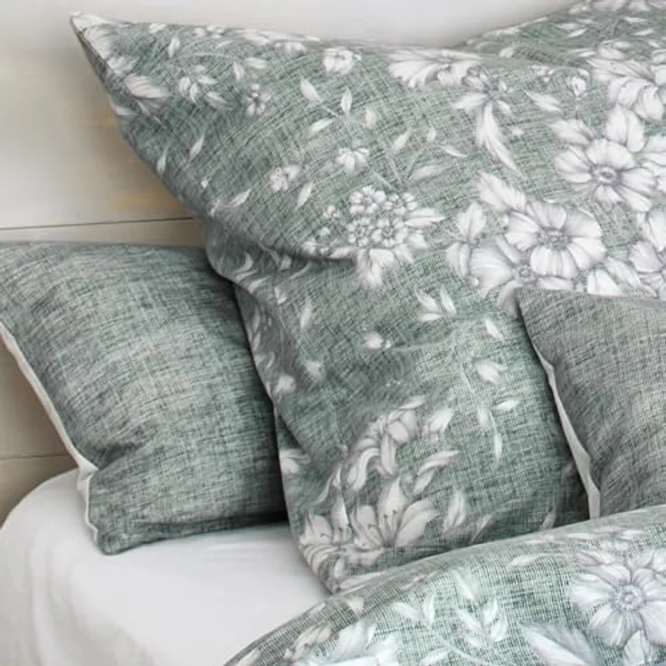 Irisette Flausch-Cotton Bettwäsche Zobel 8558 salbei, kuschelig weich, florales Design, 1 Bettbezug 135 x 200 cm + 1 Kissenbezug 80 x 80 cm – Bild 3