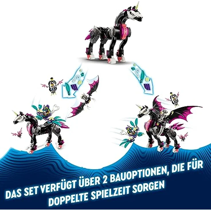 LEGO 71457 DREAMZzz Pegasus, Baue 2 Arten eines Pferdespielzeuges, enthält Zoey, Nova und Albtraumkönig als Minifiguren aus der TV-Show, kreatives Tierspielzeug für Kinder – Bild 3