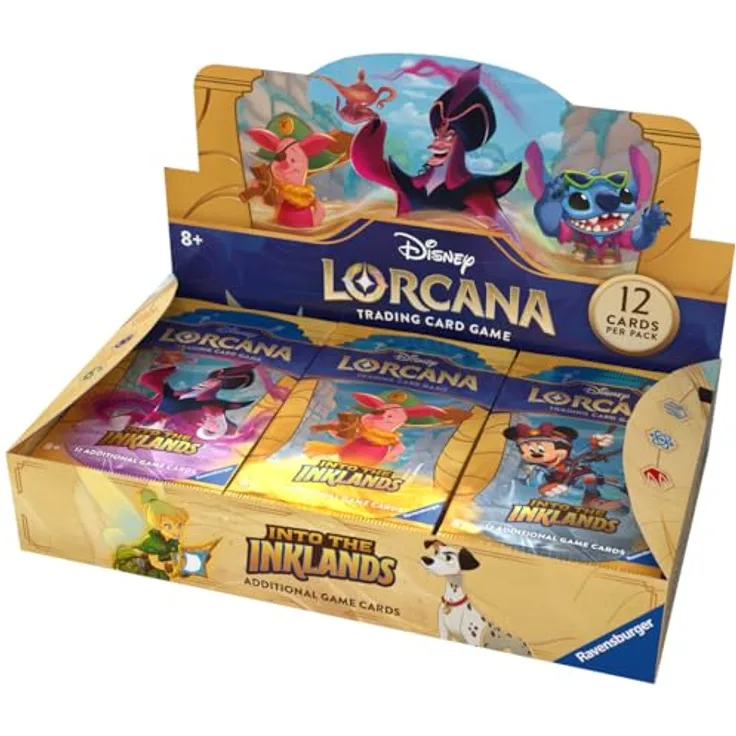 Ravensburger Spielverlag Disney Lorcana: Die Tintenlande - Display mit 24 Booster Packs (Englisch) - Sammelkarten mit einzigartiger Spielmechanik und Disney Charakteren