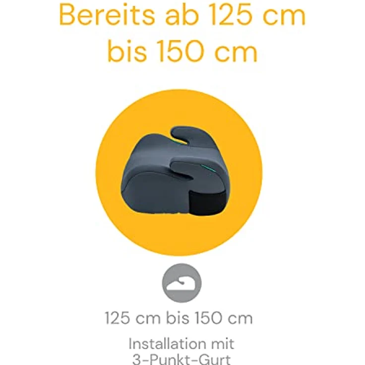 Osann Kindersitzerhöhung Up i-Size, Auto Sitzerhöhung ab 125 cm, Sitzschale, Booster, Schwarz – Bild 4