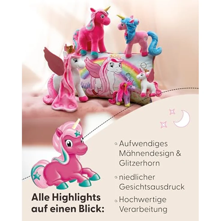 NICI Lissy PONY Antonia, 22cm Einhorn Kuscheltier aus weichem Plüsch in Pink mit Glitzerhorn, ideales Plüschtier zum Kuscheln und Spielen für Kinder und Erwachsene, tolle Geschenkidee - 49975 – Bild 4